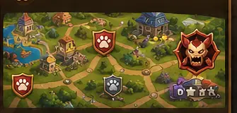 Colorful pet mission map artwork
