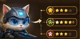 Armored cat upgrade interface artwork